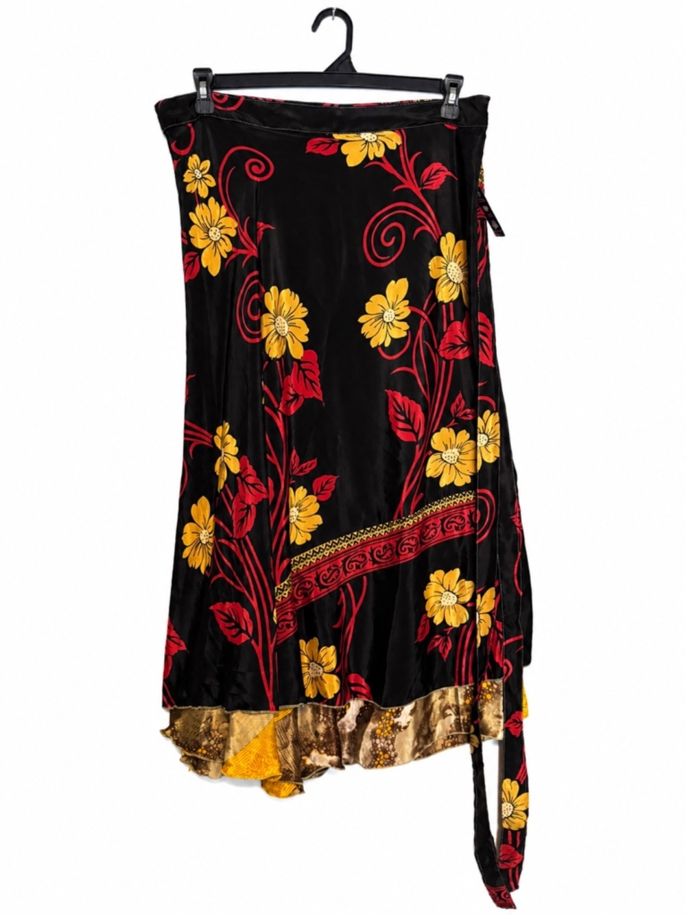 One-of-a-Kind Recycled Sari Wrap Skirt – Adjustable, Reversible, Size 14-32 NWT